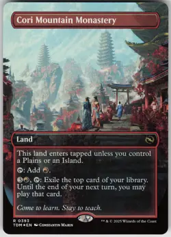 MTG Cori Mountain Monastery Borderless Foil NM Tarkir: Dragonstorm Magic 393 - Image 1