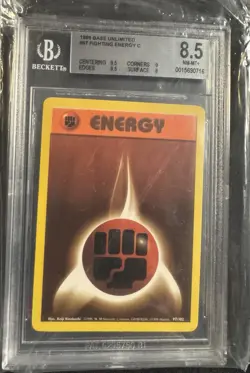🥊 Fighting Energy 97/102 Pokemon Card - 1999 Base Set, subgraded, BGS 8.5 - Image 1