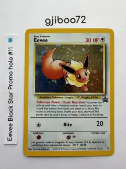 Pokemon - Eevee Black Star Promo 11 Holo - Rare - 1999-2000 WoTC - Never Played - Image 1