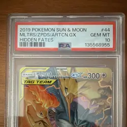 Pokemon Moltres Zapdos Articuno GX Holo Hidden Fates 44/68 PSA 10 - Image 2