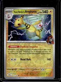 2025 Pokemon Destined Rivals Team Rocket's Ampharos Reverse Holo #074/182 - Image 1