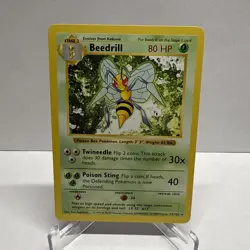 1999 Pokemon Base Set Shadowless Beedrill 17/102 Unlimited Non Holo NM - Image 1