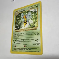 1999 Pokemon Base Set Shadowless Beedrill 17/102 Unlimited Non Holo NM - Image 5
