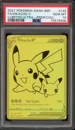 Pokemon Pikachu V Celebrations Ultra-Premium Coll. Full Art Promo SWSH145 PSA 10 - Image 1