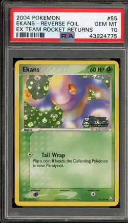 Pokemon Ekans EX Team Rocket Returns Reverse Holo #55 PSA 10 Gem Mint - Image 1