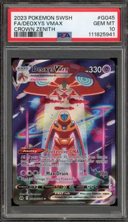 Pokemon Deoxys VMAX Crown Zenith Galarian Gallery Full Art #GG45 PSA 10 Gem Mint - Image 1