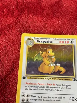 1st Edition Dragonite 4/62 Fossil Holo Wotc Pokemon Card 1999 Played - Image 3