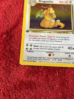 1st Edition Dragonite 4/62 Fossil Holo Wotc Pokemon Card 1999 Played - Image 4