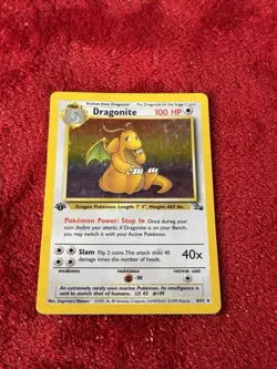 1st Edition Dragonite 4/62 Fossil Holo Wotc Pokemon Card 1999 Played - Image 5