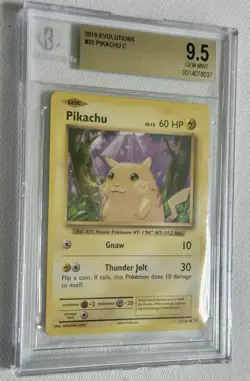 2016 Pikachu #35 Evolutions Pokemon XY BGS 9.5/PSA 10 Gem Mint 💎 🔥 - Image 3