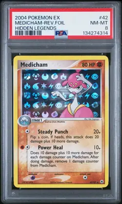 Medicham Reverse Holo 42/101 Hidden Legends Pokemon PSA 8 *314 - Image 1