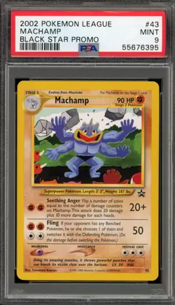 Pokemon Machamp Pokemon League Black Star Promo #43 PSA 9 Mint - Image 1