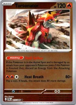 Turtonator 017/088 Uncommon Perfect Order Pokemon Reverse Holo NM - Image 1