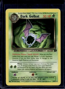 2000 Pokemon Team Rocket Dark Golbat #24/82 - Image 1