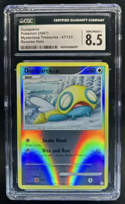 2007 Pokemon DP Mysterious Treasures Dunsparce Reverse Holo #47/123 CGC 8.5 - Image 1