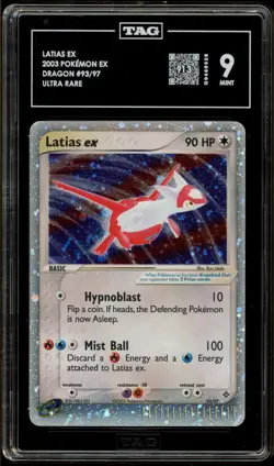 Pokemon Latias ex EX Dragon Holo Ultra Rare #93 TAG 9 Mint - Image 1