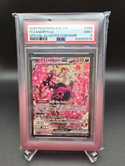 2026 POKEMON ASCENDED HEROES SPECIAL ILLUSTRATION RARE FEZANDIPITI EX PSA 9 - Image 1