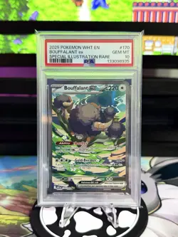 PSA 10 BOUFFALANT EX [SIR] #170/086 2025 POKEMON WHT-EN WHITE FLARE 🦬 - Image 1