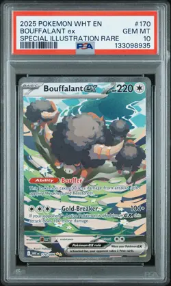 PSA 10 BOUFFALANT EX [SIR] #170/086 2025 POKEMON WHT-EN WHITE FLARE 🦬 - Image 3