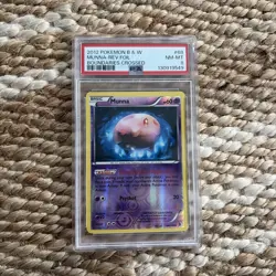 2012 POKEMON BLACK & WHITE BOUNDARIES CROSSED #68 MUNNA-REVERSE FOIL PSA 8 - Image 1