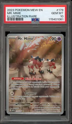 Pokemon Mr. Mime 151 MEW EN Illustration Rare #179 PSA 10 Gem Mint - Image 1