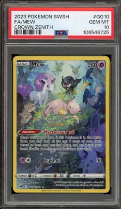 Pokemon Mew Crown Zenith Galarian Gallery Full Art #GG10 PSA 10 Gem Mint - Image 1