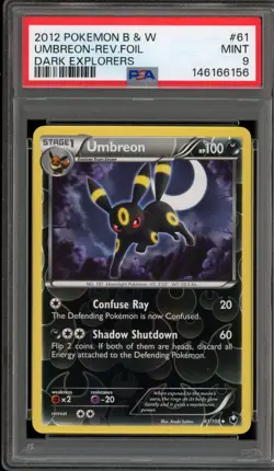 Pokemon Umbreon Dark Explorers Reverse Holo #61 PSA 9 Mint - Image 1
