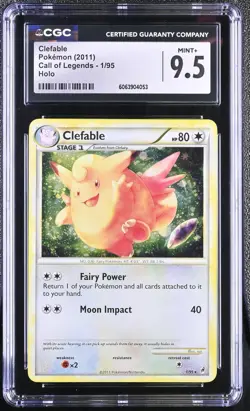 CGC 9.5 MINT+ Clefable 2011 Call of Legends 1/95 Holo Pokemon Card - Image 1
