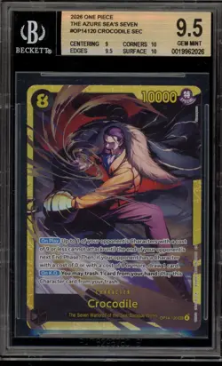 One Piece CCG Crocodile Azure Sea's Seven SEC OP14-120 BGS 9.5 - Image 1