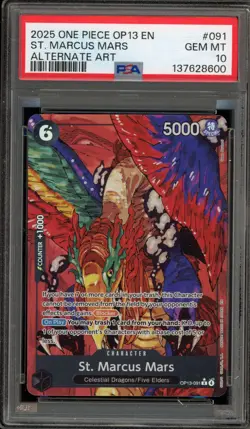 One Piece CCG St. Marcus Mars Alternate Art OP13-091 PSA 10 Gem Mint - Image 1