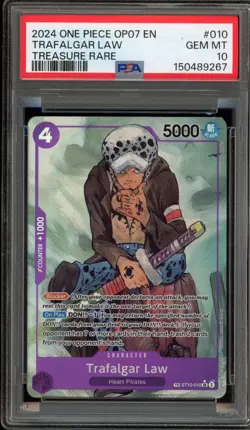 One Piece CCG Trafalgar Law Treasure Rare ST01-010 PSA 10 Gem Mint - Image 1