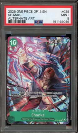 One Piece CCG Shanks Alternate Art OP12-028 PSA 9 Mint - Image 1