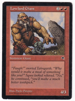 Lowland Giant Tempest #187 Magic The Gathering 1997 MTG Single - Image 1