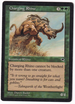 Charging Rhino Tempest #218 Magic The Gathering 1997 MTG Single - Image 1