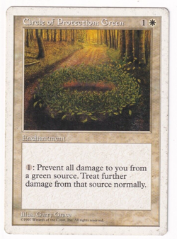 Circle Of Protection Green 5th Edition #19 Magic The Gathering 1997 MTG Single - Image 1