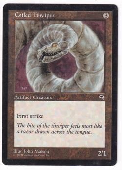 Coiled Tinviper Tempest #279 Magic The Gathering 1997 MTG Single - Image 1