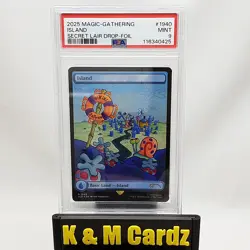 MTG - Secret Lair - Island - #1940 - Foil - Graded PSA 9 - Image 1
