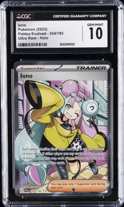 2023 POKEMON PAL EN-PALDEA EVOLVED ULTRA RARE #254 IONO CGC 10 GEM MINT - Image 1
