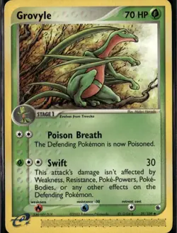Grovyle Uncommon Ruby and Sapphire 31/109 Grass Pokemon Card - Image 1