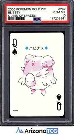 Pokemon 2000 Blissey 242 Queen Of Spades Gold Playing Card Japanese PSA 10 - Image 1