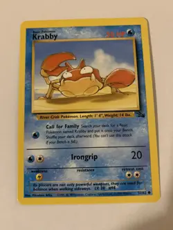 Krabby 51/62 Fossil Set Pokemon Card NM - Image 1