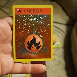 Pokemon TCG Fire Energy Holo Lot English Vintage 2000 Card by Ken Sugimori - Image 3