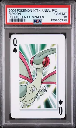 2006 POKEMON CENTER 10TH ANNIVERSARY PLAYING CARDS RED DECK FLYGON PSA 10 - Image 1