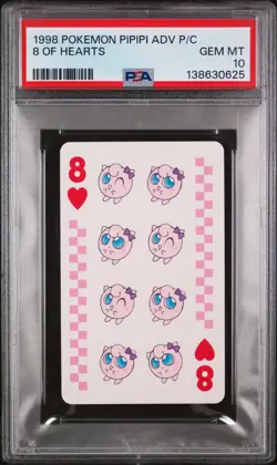 1998 POKEMON PIPIPI ADVENTURE PLAYING CARDS 8 OF HEARTS PSA 10 - Image 1