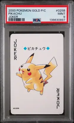 2000 POKEMON GOLD VERSION PLAYING CARDS JOKER #025B PIKACHU PSA 9 - Image 1