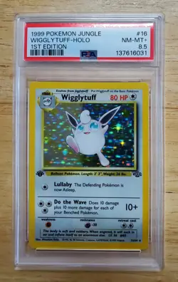 Pokemon PSA 8.5 NM/MINT+ 2000 Wigglytuff 1st Edition Jungle Holo Card - Image 1