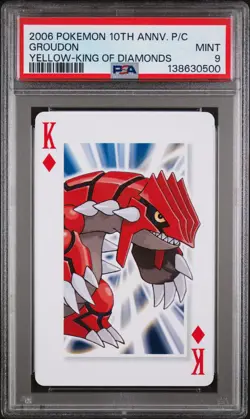 2006 POKEMON CENTER 10TH ANNIVERSARY PLAYING CARDS YELLOW DECK GROUDON PSA 9 - Image 1