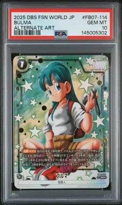 DRAGON BALL SUPER CARD GAME FUSION WORLD JAPANESE WISH FOR SHENRON BULMA PSA 10 - Image 1