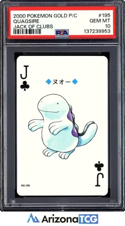 Pokemon 2000 Quagsire 195 Jack Of Clubs Gold Playing Card Japanese GEM MT PSA 10 - Image 1