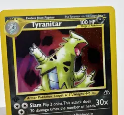 Vintage Nongraded TYRANITAR 12/75 Neo Discovery Holo Pokemon Card Edition 1 - Image 3